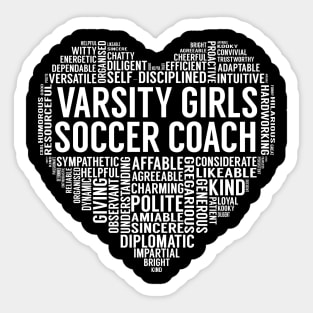 Varsity Girls Soccer Coach Heart Sticker